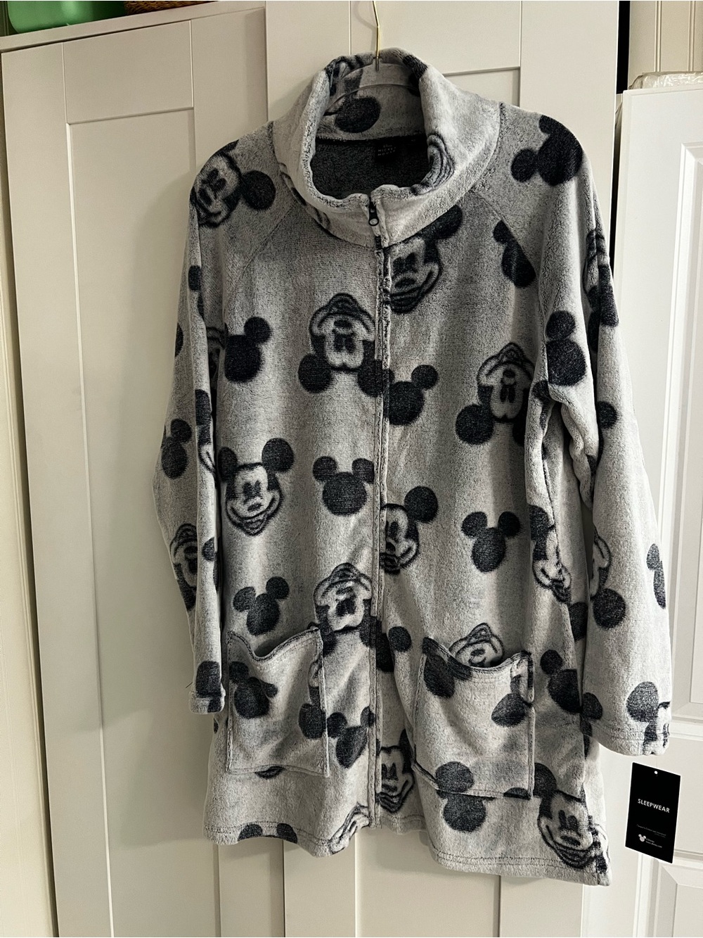 Women’s Mickey Mouse Print Fleece Robe - Zip Front